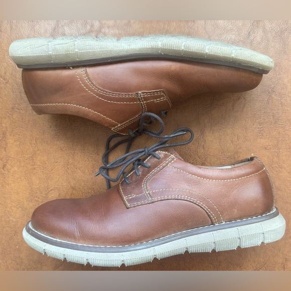 Johnston & Murphy Big Kid Holden Plain Toe Derby Shoes – Brown Leather – Size 1M - Picture 8 of 9